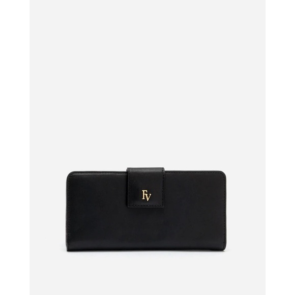 Frances Valentine Handbags - Frances Valentine Black Soft Nappa Leather Slim Wallet Bifold NWT Snap Closure
